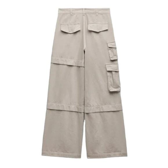 NWT ZARA Extra Long Wide Leg Baggy Cargo Pants SEE DESCRIPTION FOR SIZING INFO - Picture 5 of 14